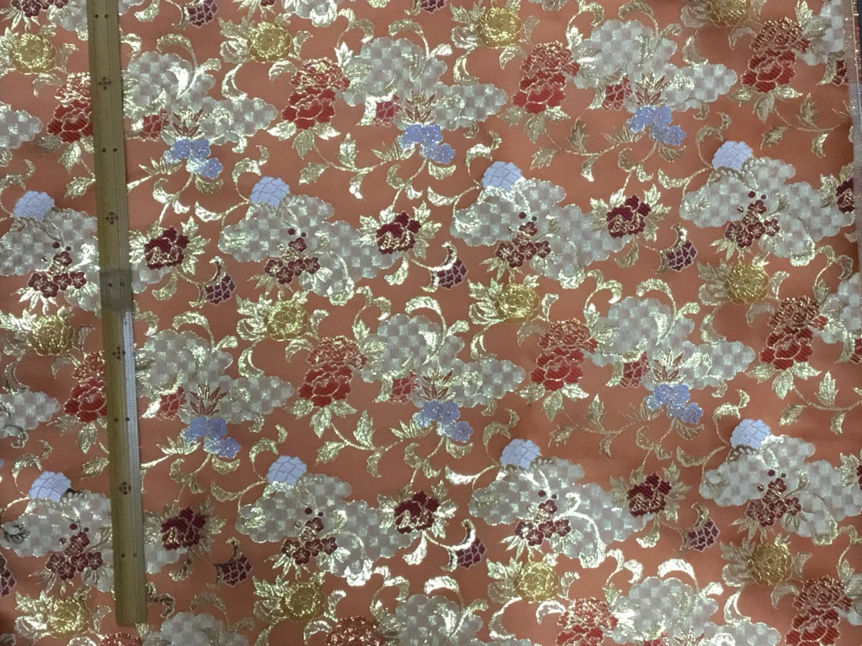 金襴生地／オレンジ／10cm単位〜／60cm〜