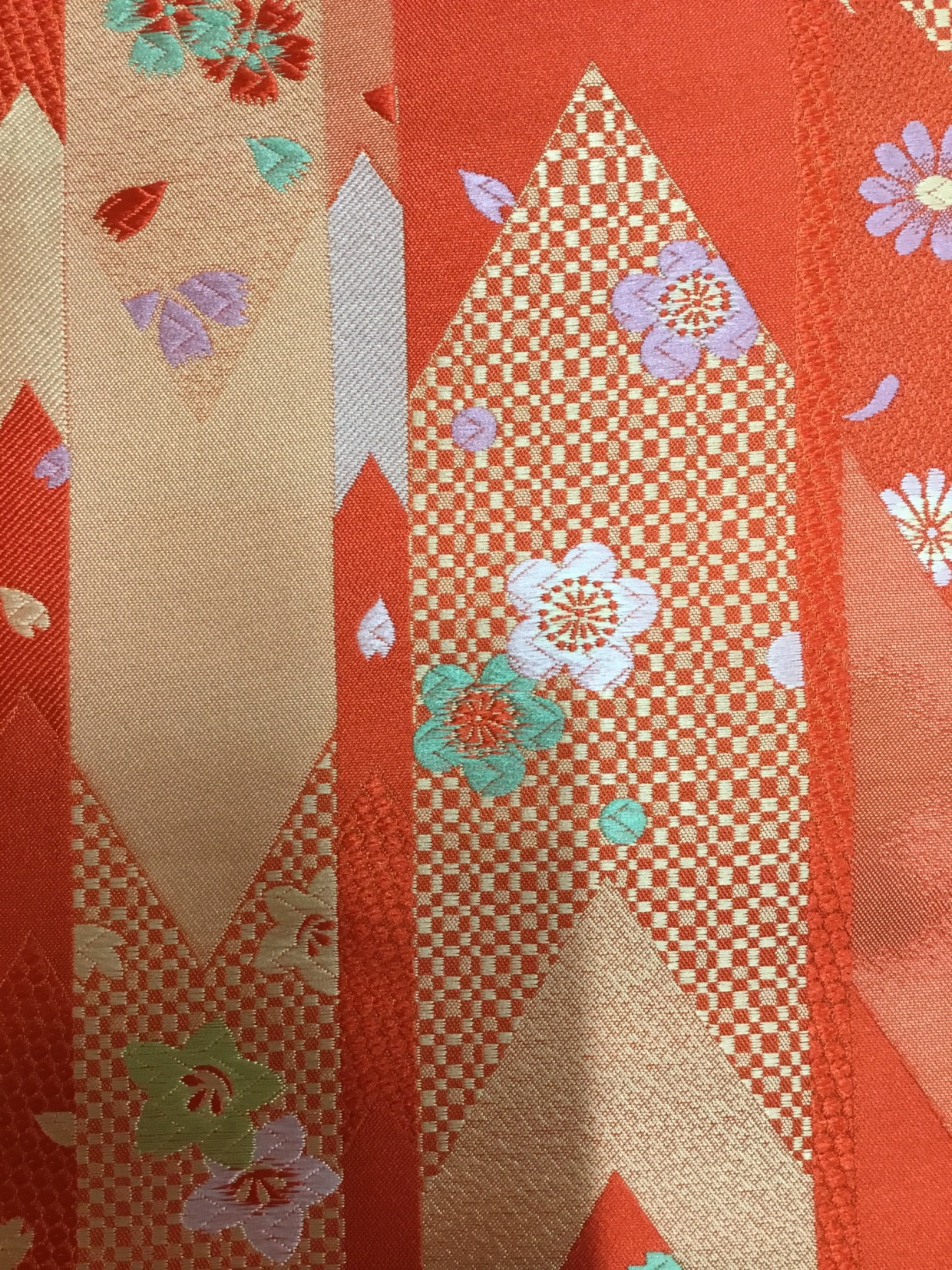 金襴生地／赤／10cm単位〜／50cmまで