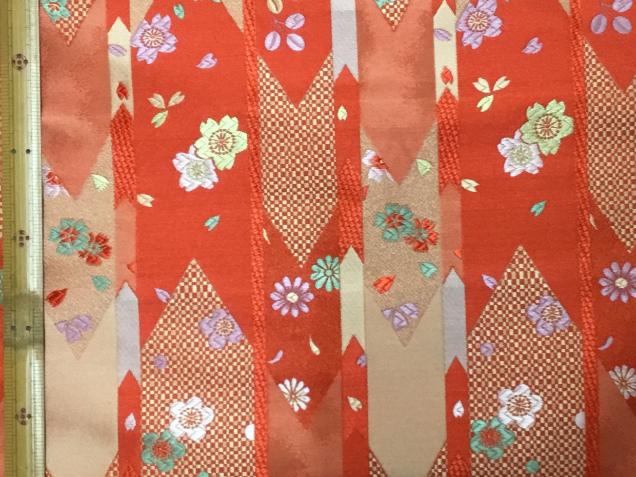 金襴生地／赤／10cm単位〜／60cm〜