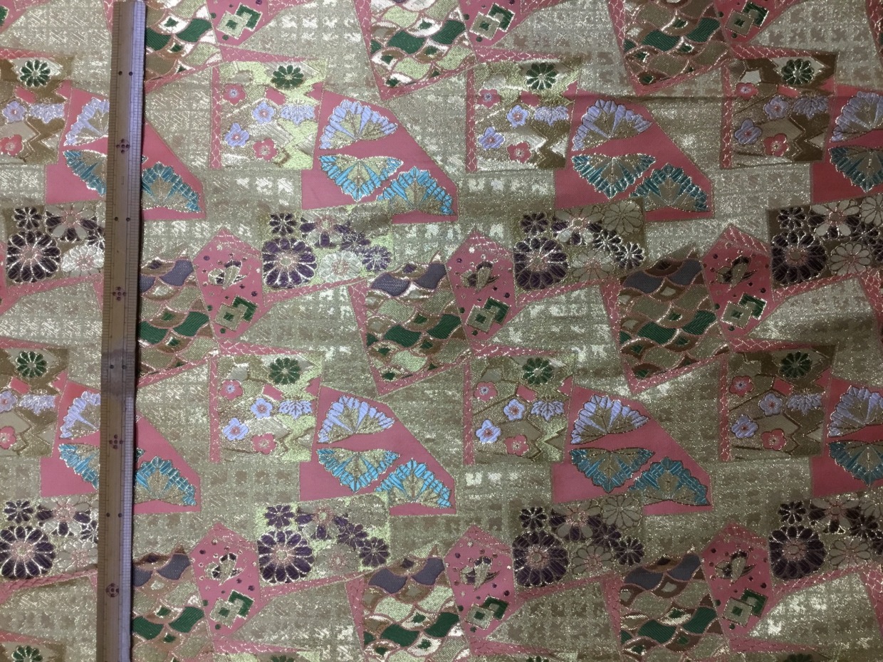 金襴生地／金ピンク／10cm単位〜／60cm〜