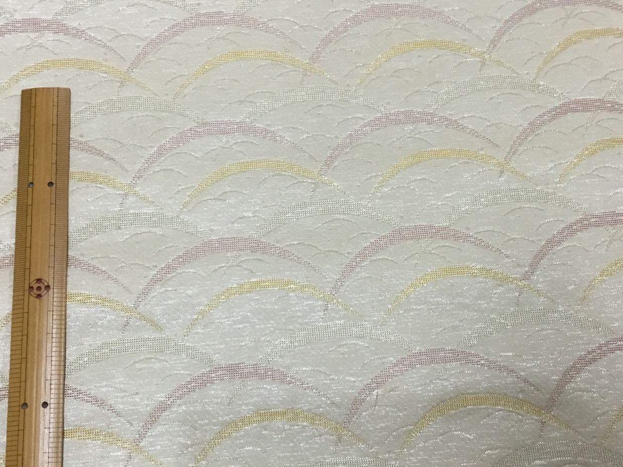 金襴生地／ベージュ／汚れあり／10cm単位〜／50cmまで