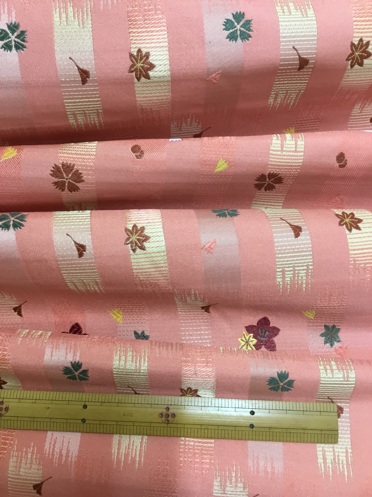 金襴生地／ピンク／10cm単位〜／60cm〜