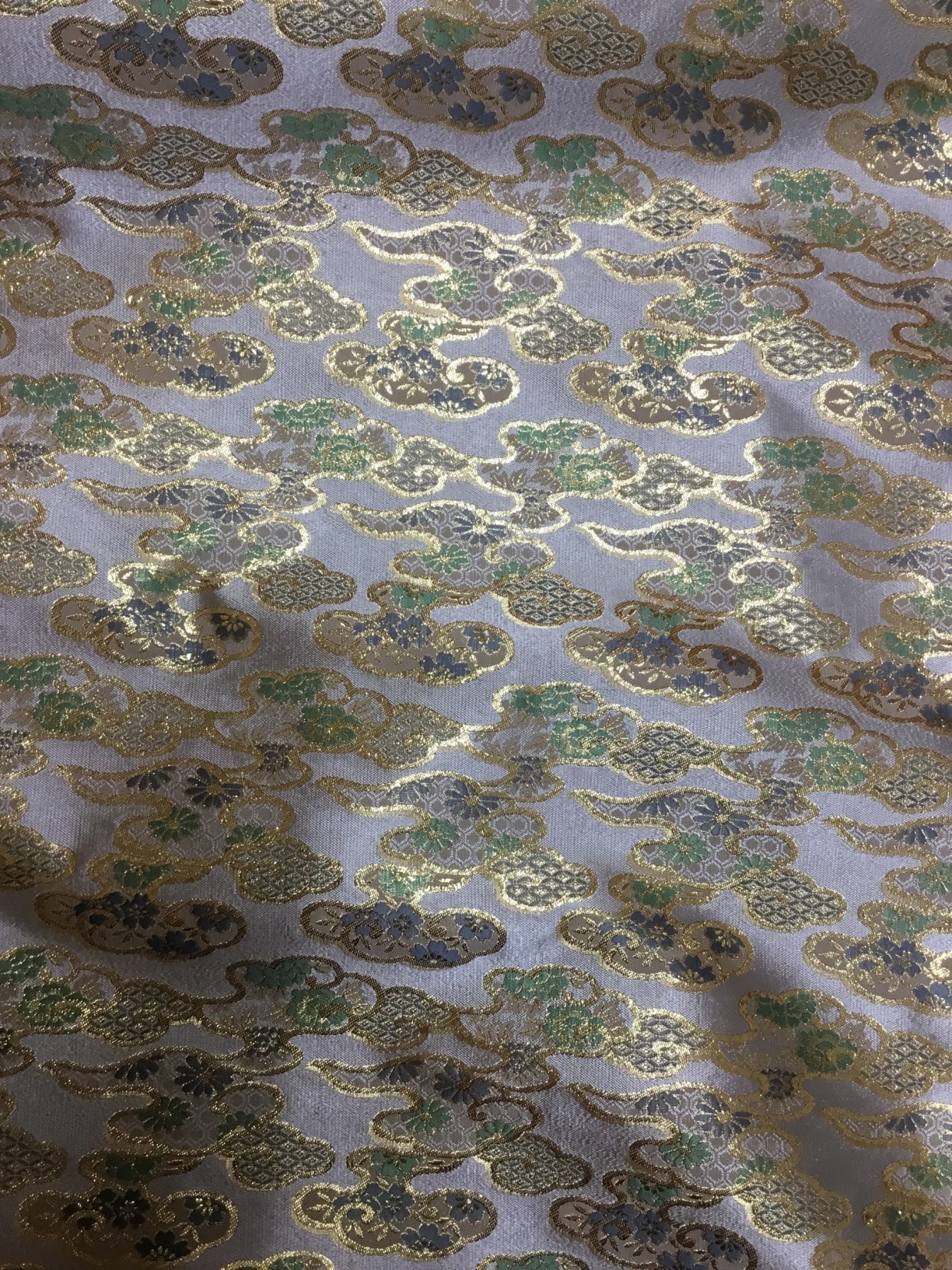 金襴生地／アイボリー／汚れあり／10cm単位〜／50cmまで