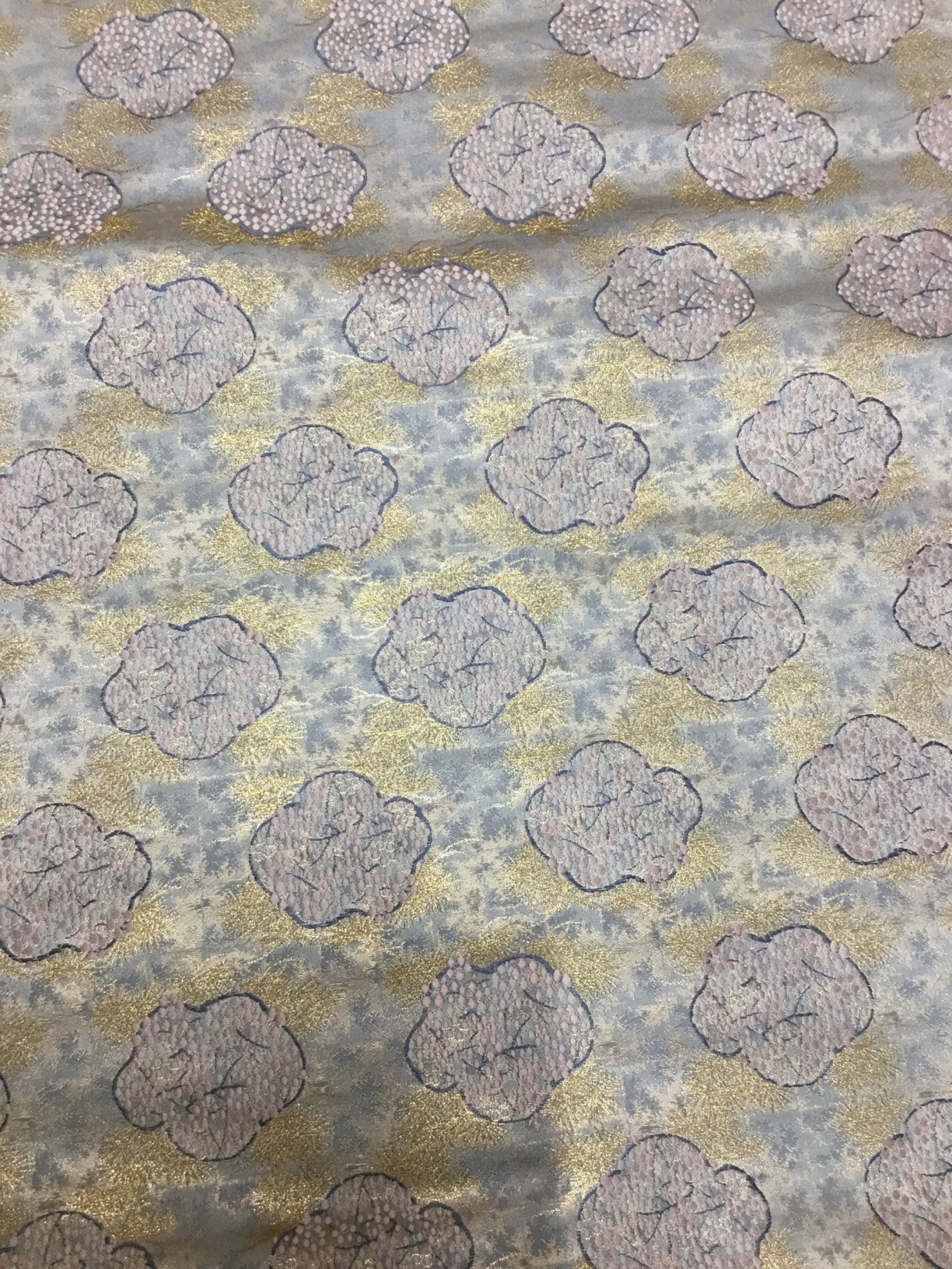 金襴生地／グレー／30cm×50cm／2枚〜