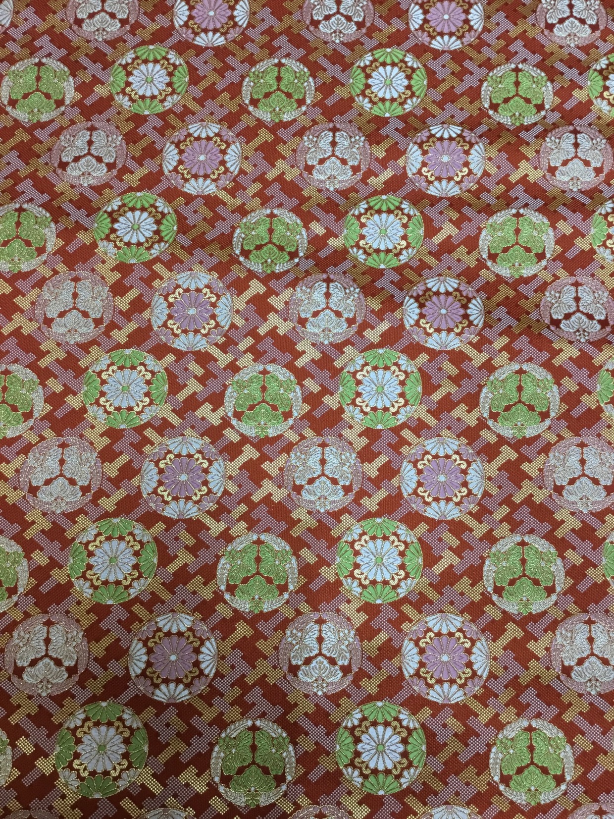 金襴生地／赤茶／10cm単位〜／50cmまで