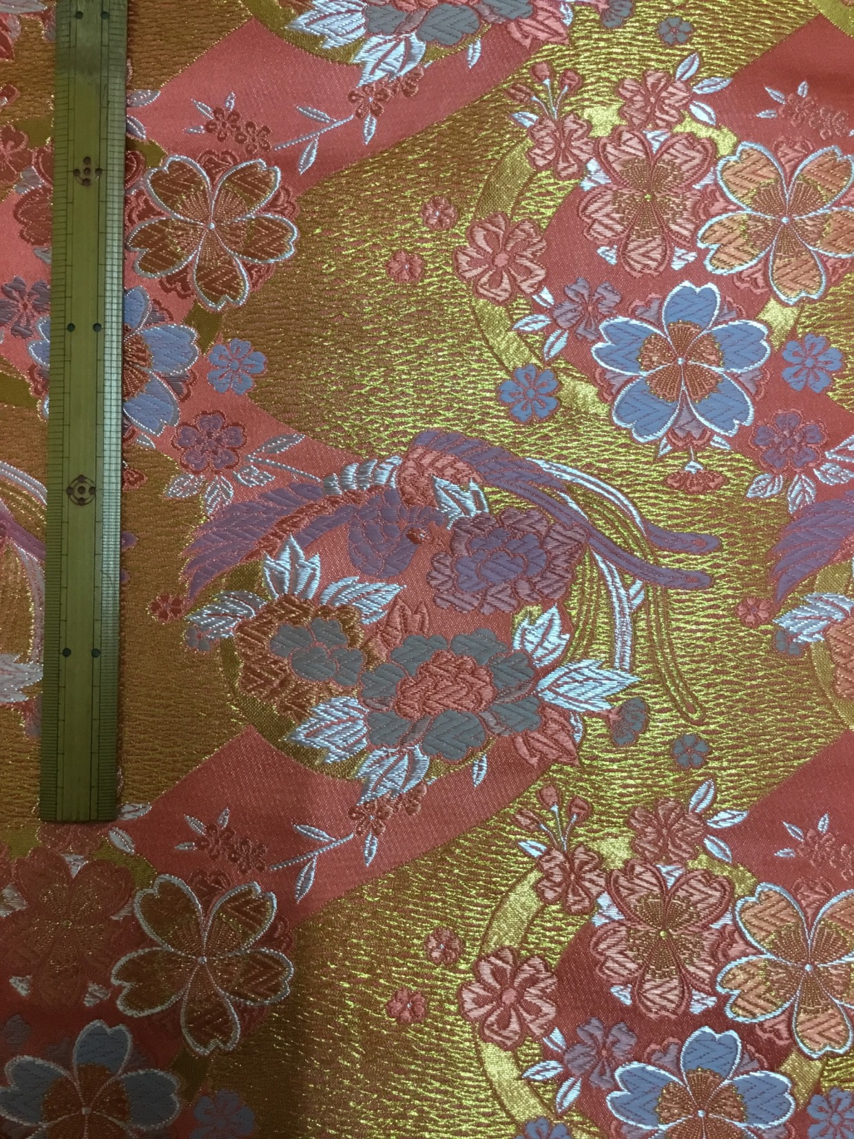 金襴生地／ピンク／10cm単位〜／60cm〜