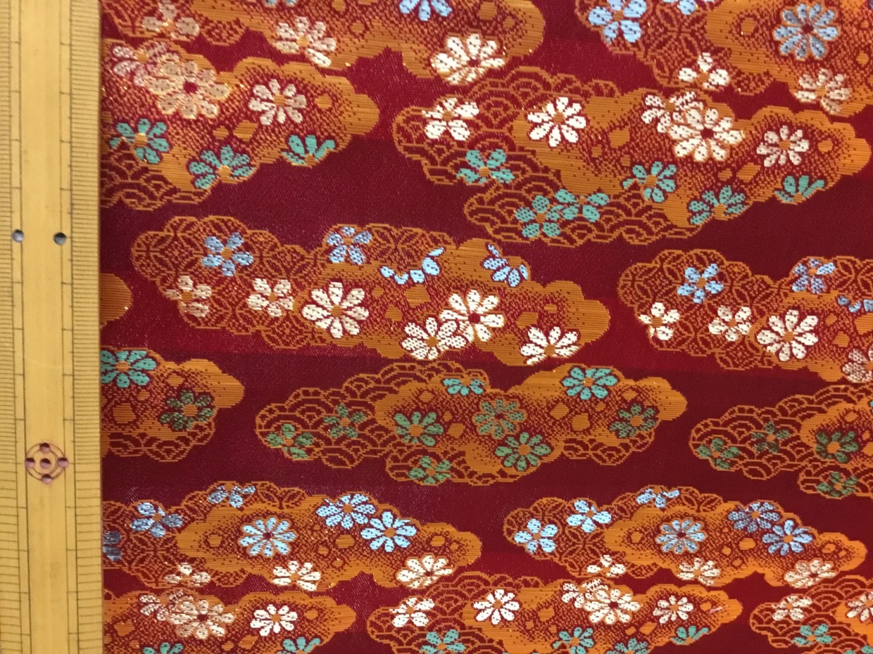 金襴生地／赤紫／薄地／10cm単位〜／50cmまで