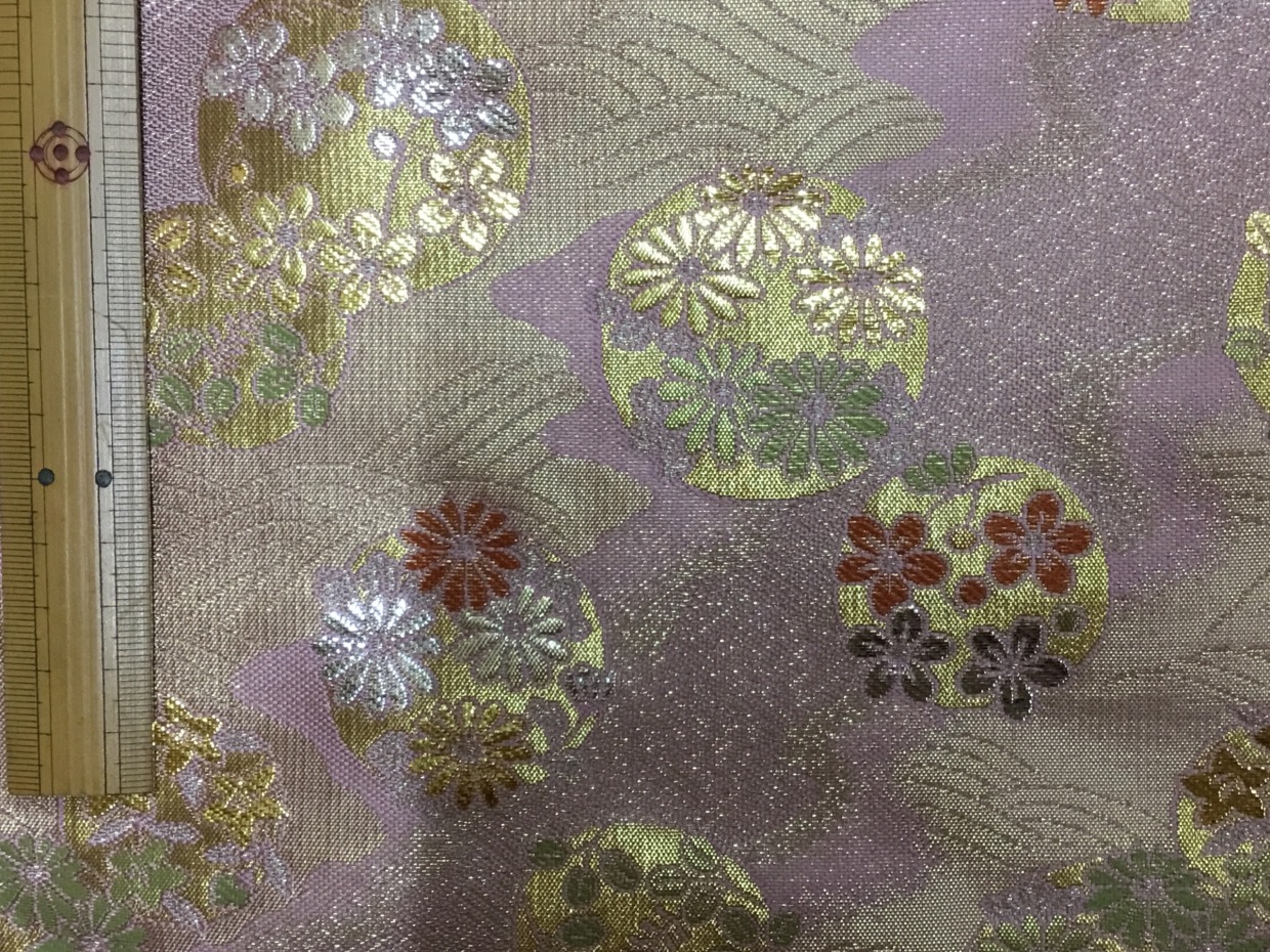 金襴生地／紫がかったピンク／10cm単位〜／60cm〜