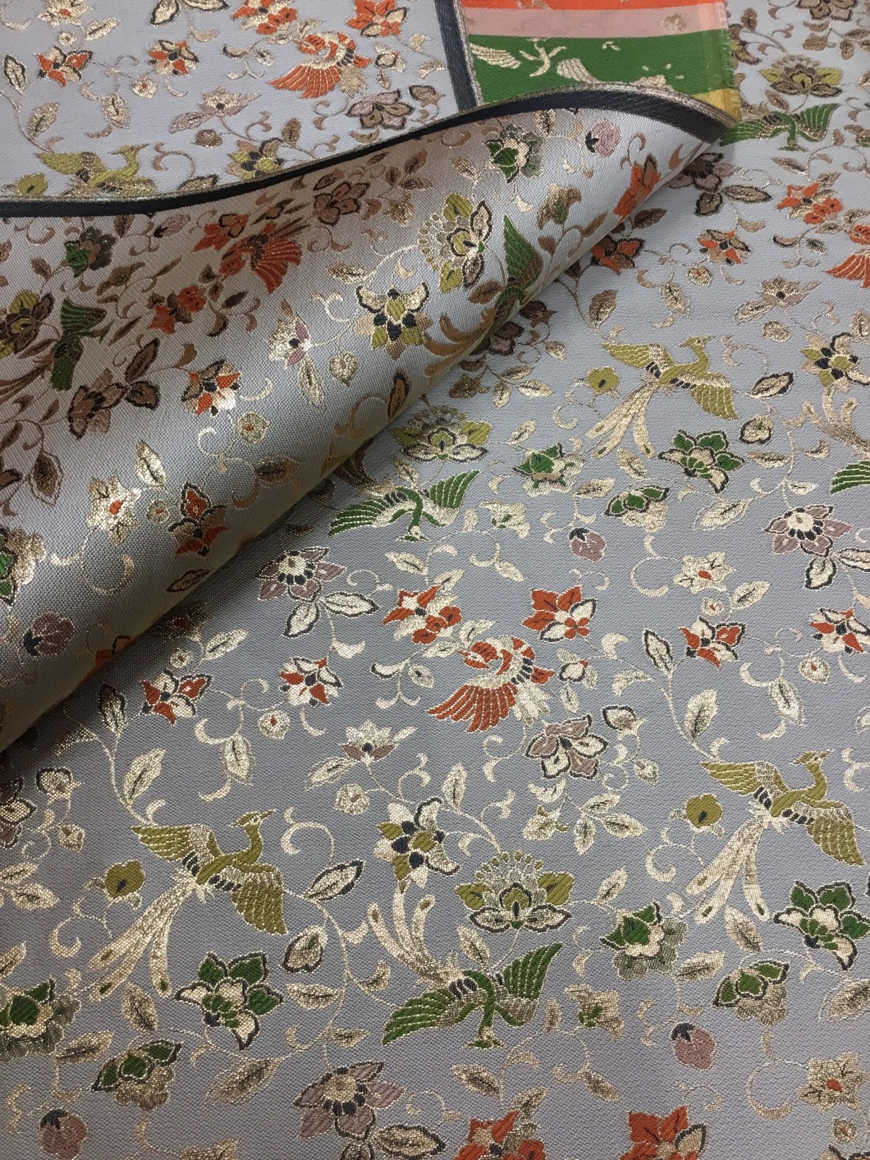 金襴生地／グレー／10cm単位〜／50cmまで