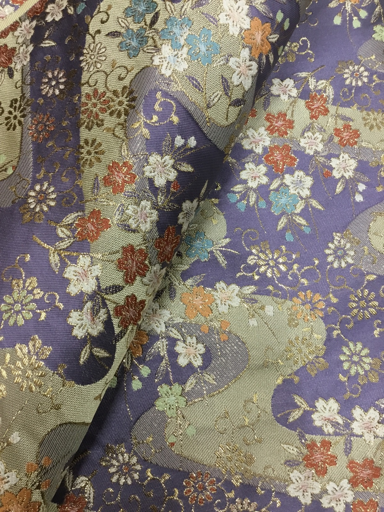 金襴生地／濃いめの藤色／10cm単位〜／50cmまで