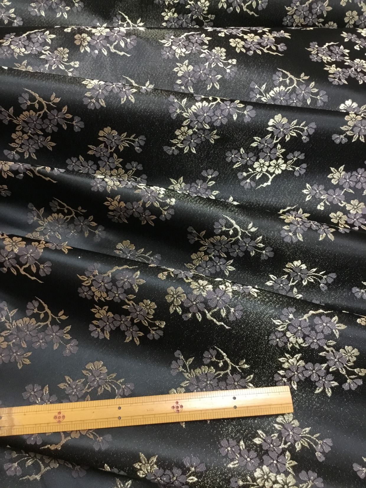 金襴生地／黒／10cm単位〜／50cmまで