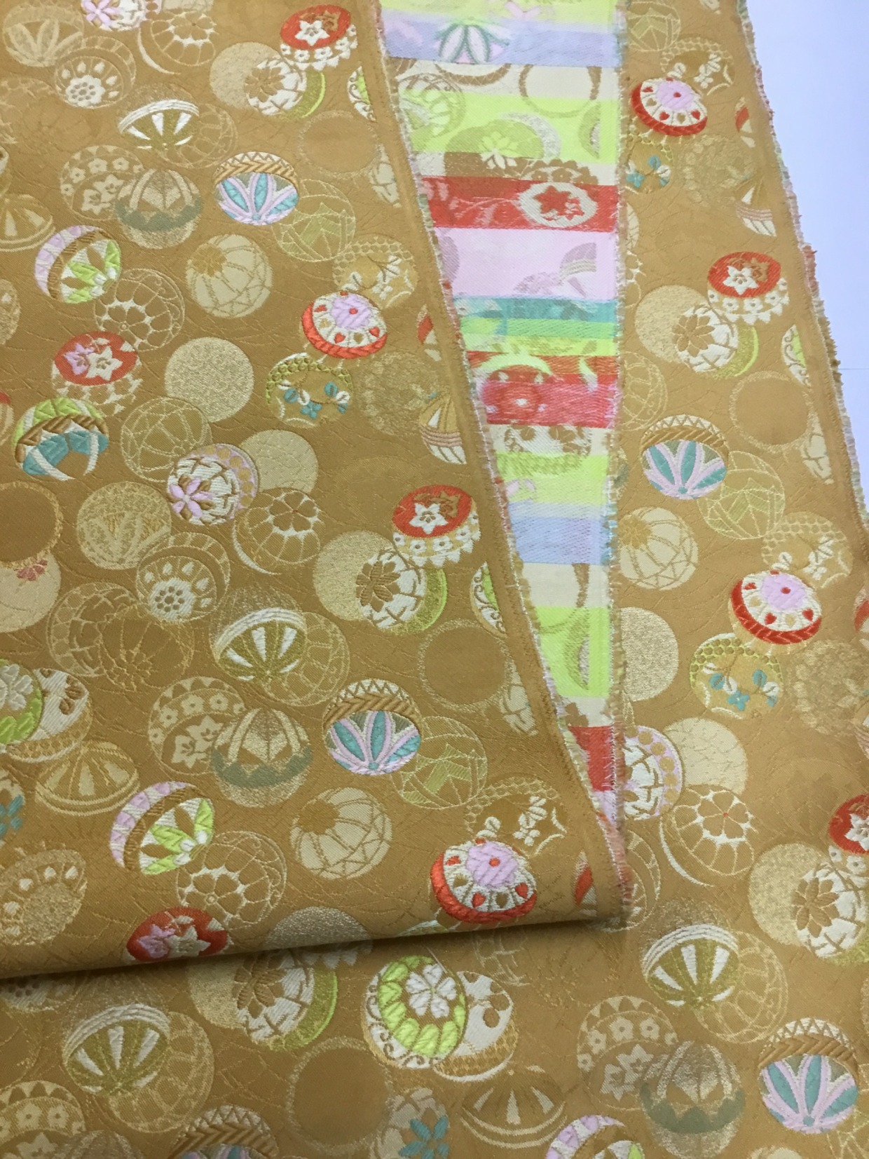 金襴生地／山吹色／10cm単位〜／50cmまで