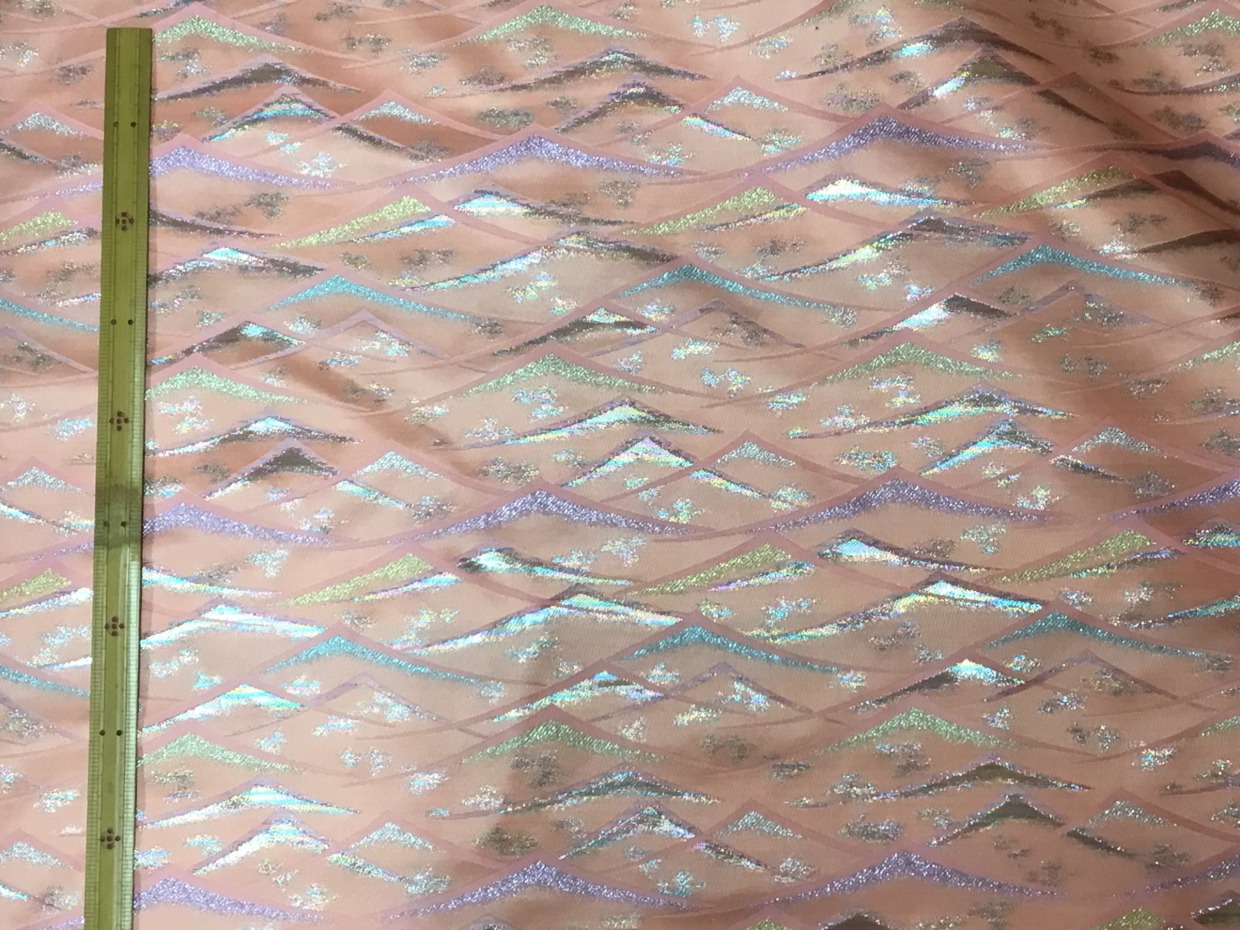 金襴生地／サーモンピンク／10cm単位〜／60cm〜