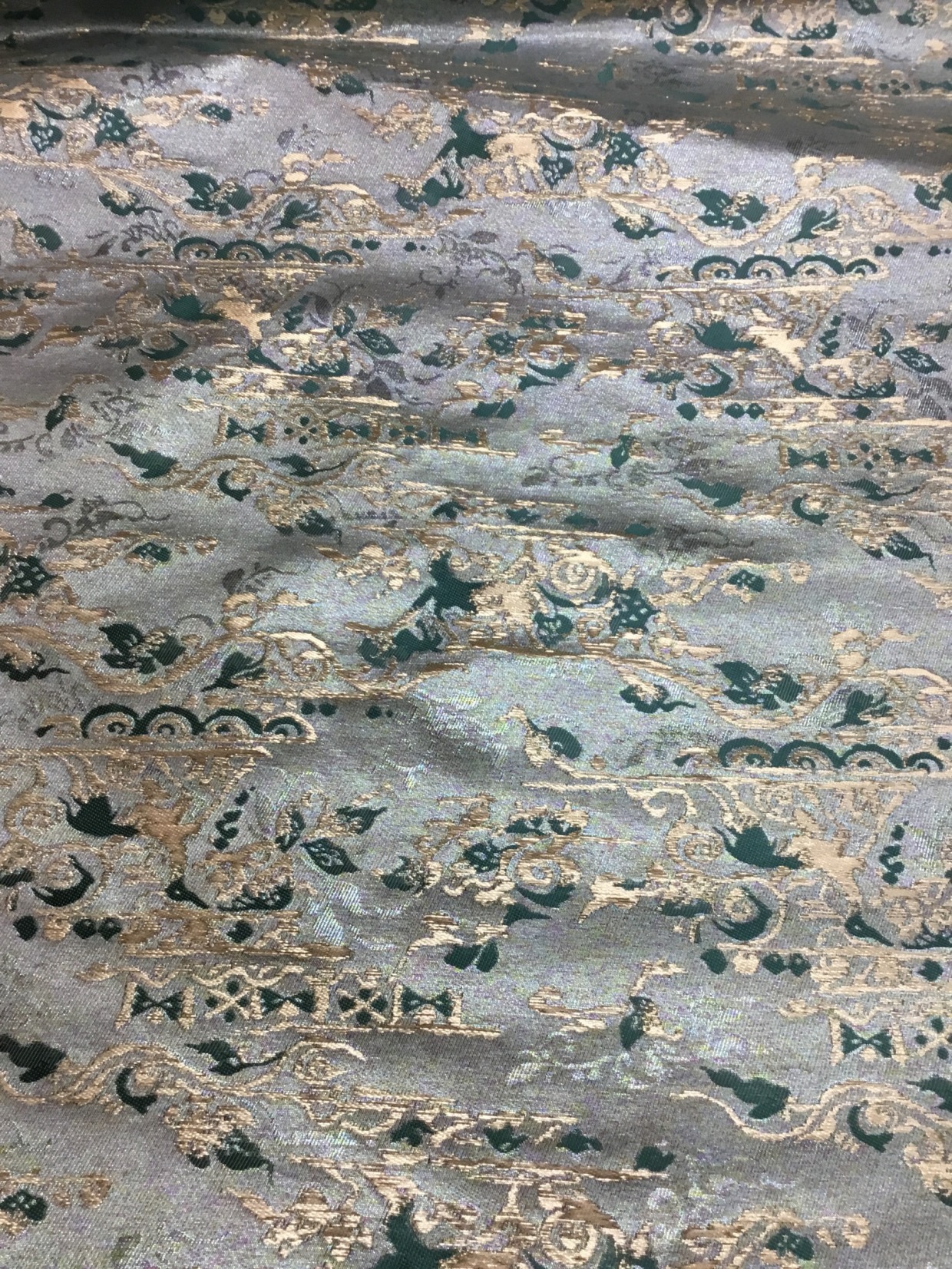 金襴生地／金がかった緑／10cm単位〜／50cmまで