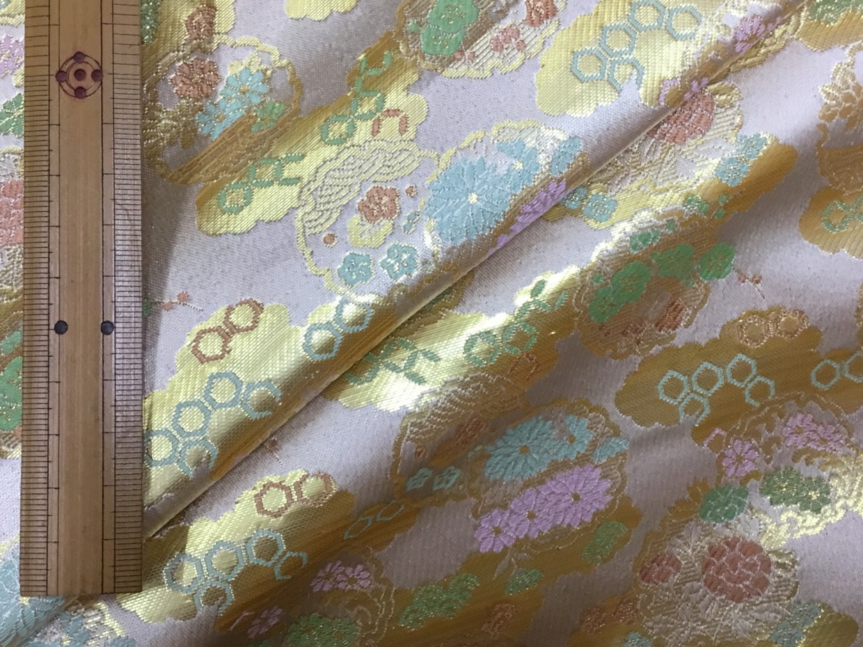 金襴生地／金／汚れあり／10cm単位〜／50cmまで