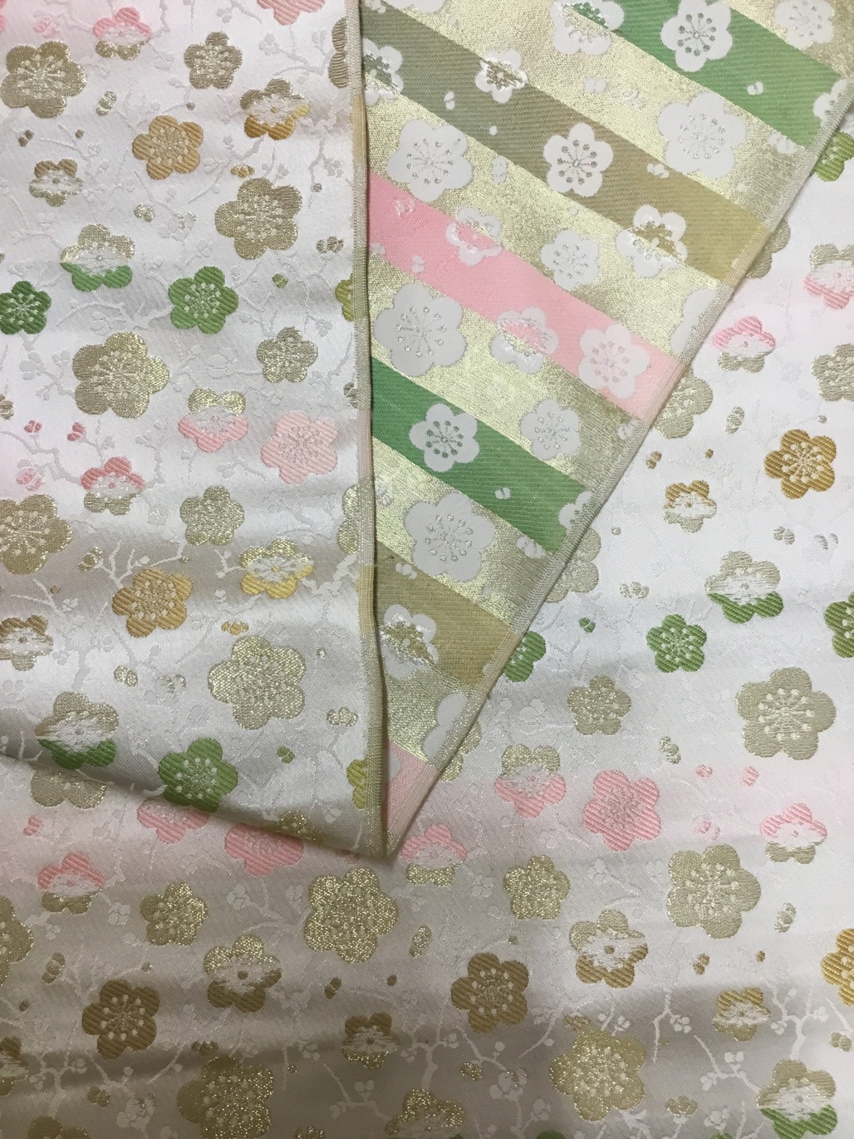 金襴生地／白／10cm単位〜／60cm〜